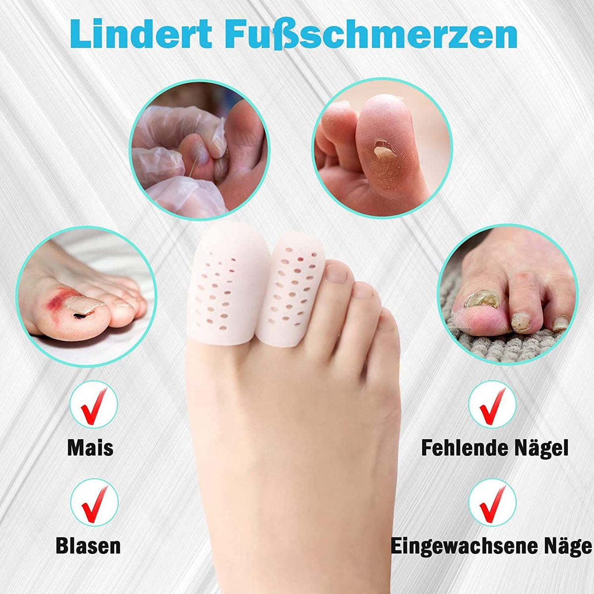 Zehenschutzkappen Set (S/M/L), Silikon, weich & wiederverwendbar