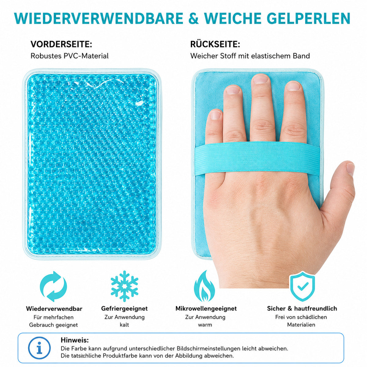 COOL-i Gel Kühl & Wärmekompresse mit Handschlaufe, wiederverwendbar & flexibel
