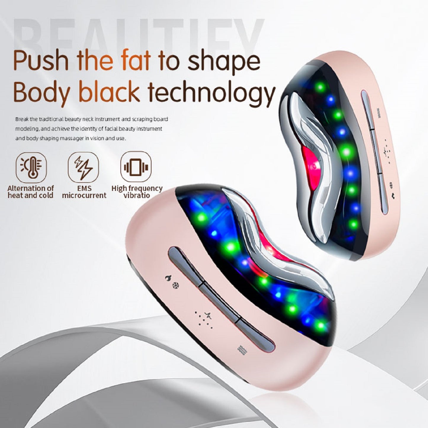 Cool-i ® Multifunktionales Heiß & Kalt Beautygerät mit EMS, LED Licht & Vibration Für Gesicht, Hals & Körper, kabellos, IPX6