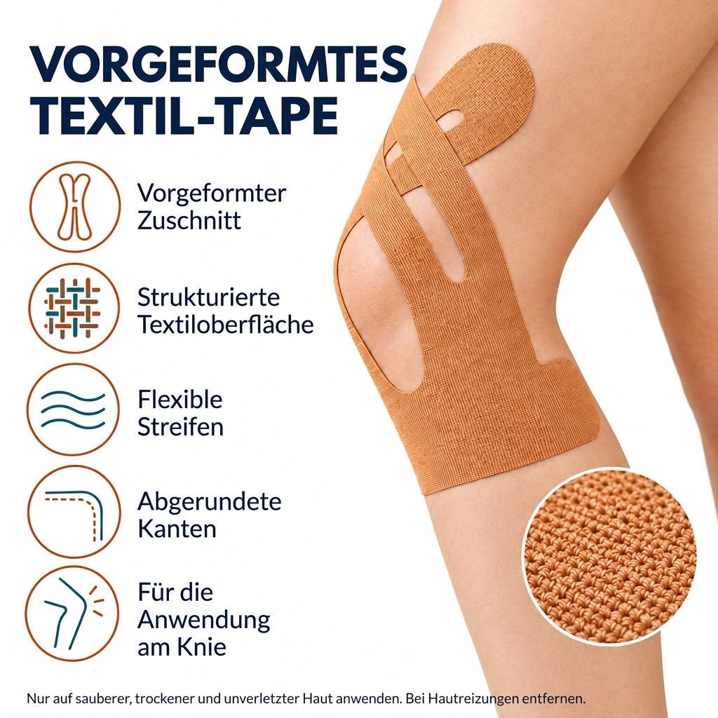 COOL-i Knie Tape 12 Stück, vorgeschnittenes Kinesiologie Tape, elastisch, selbstklebend, für Sport