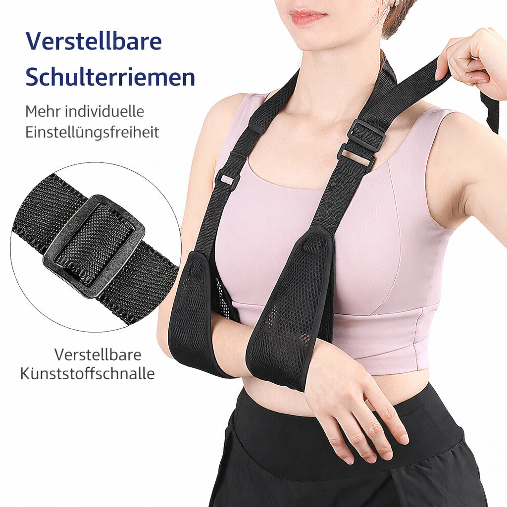 Armtragegurt verstellbar, atmungsaktive Armschlinge mit Doppelstütze, Schulterbandage für Alltag & Komfort