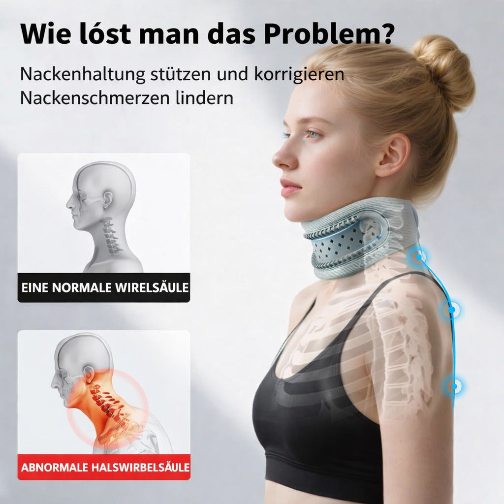 Halsstütze, weiche Nackenstütze verstellbar, atmungsaktiv & ergonomisch für Alltag & Komfort