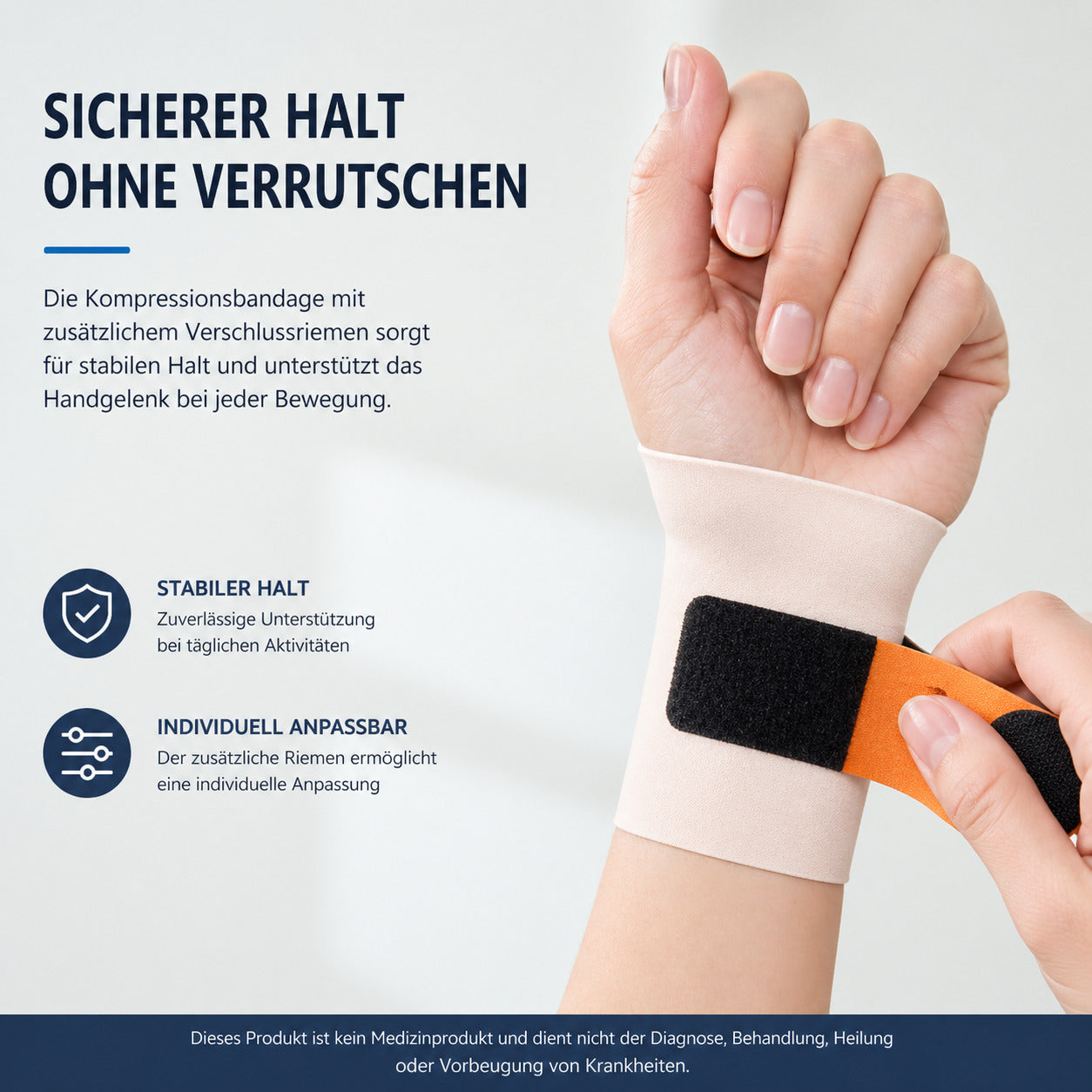 2er Set Handgelenkbandage elastisch, ultradünn, verstellbar, atmungsaktiv, für Sport, Arbeit & Alltag