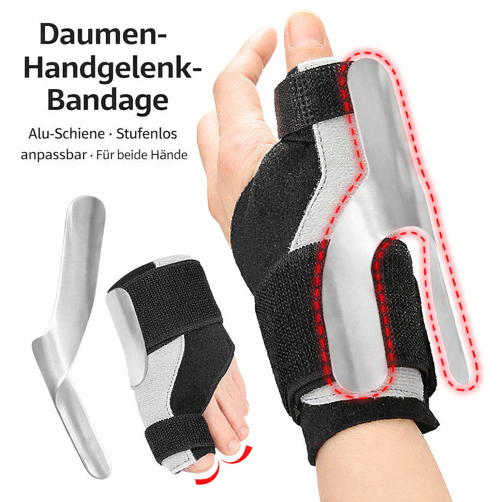Daumen Handgelenk Bandage mit Alu-Schiene, verstellbar, für links & rechts, stabil & komfortabel im Alltag