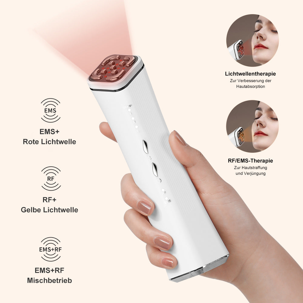 Cool-i ® RF & EMS Gesichtspflegegerät mit Lichtanwendung – Kabelloses Hautpflegetool für ergänzende Straffung & Regeneration