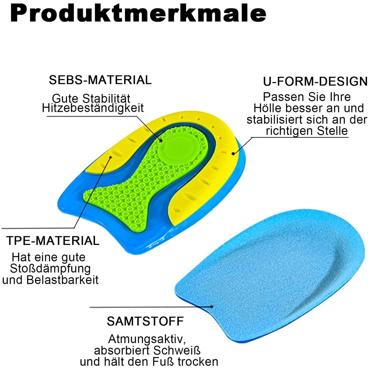 COOL-I® Silikon Fersenkissen (2 Paar) – Weiche Gel-Fersenpolster gegen Fersenschmerzen, Fersensporn & Plantarfasziitis – Unisex, Zuschneidbar, Stoßdämpfend