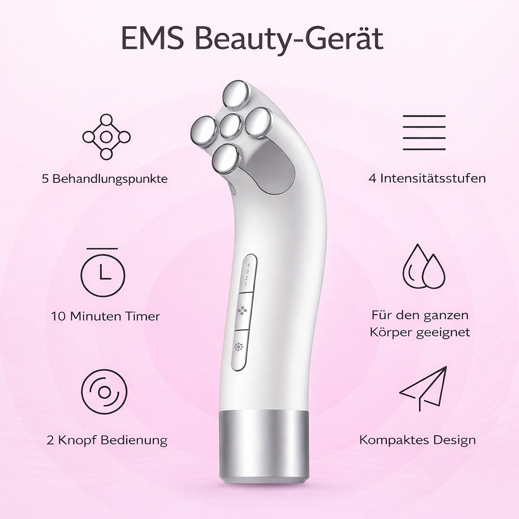 Cool-i® Multifunktionales RF-EMS-LED Beautygerät,Gesichts & Halsmassage, Wärmepflege, Lichtpflege, kabellos & wiederaufladbar