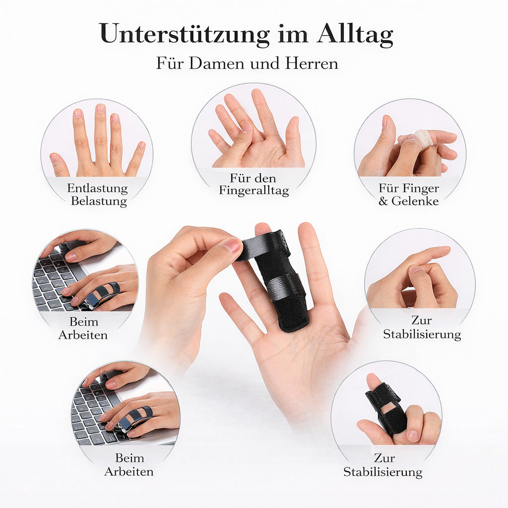 Fingerschiene verstellbar mit Aluminiumstütze – Fingerbandage stabilisierend, atmungsaktiv, für Alltag & Arbeit, 2 Stück