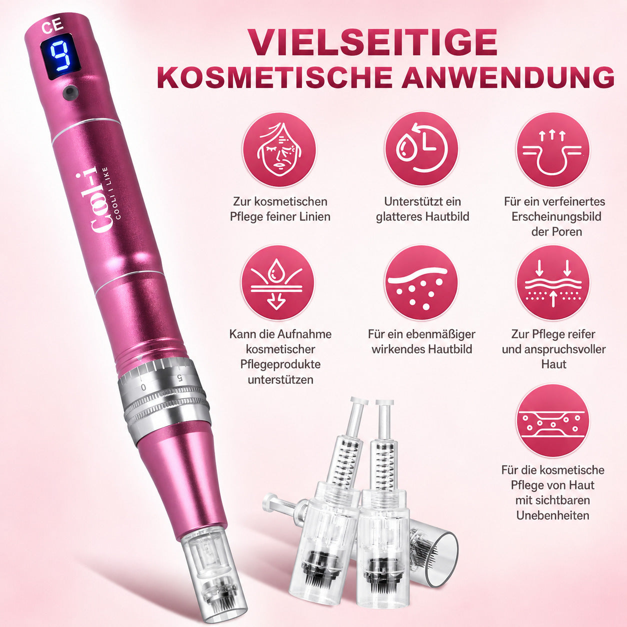 Cool-i® Microneedling-Stift mit 7 LED-Farben –Für Hautverjüngung und Faltenreduktion （V2）