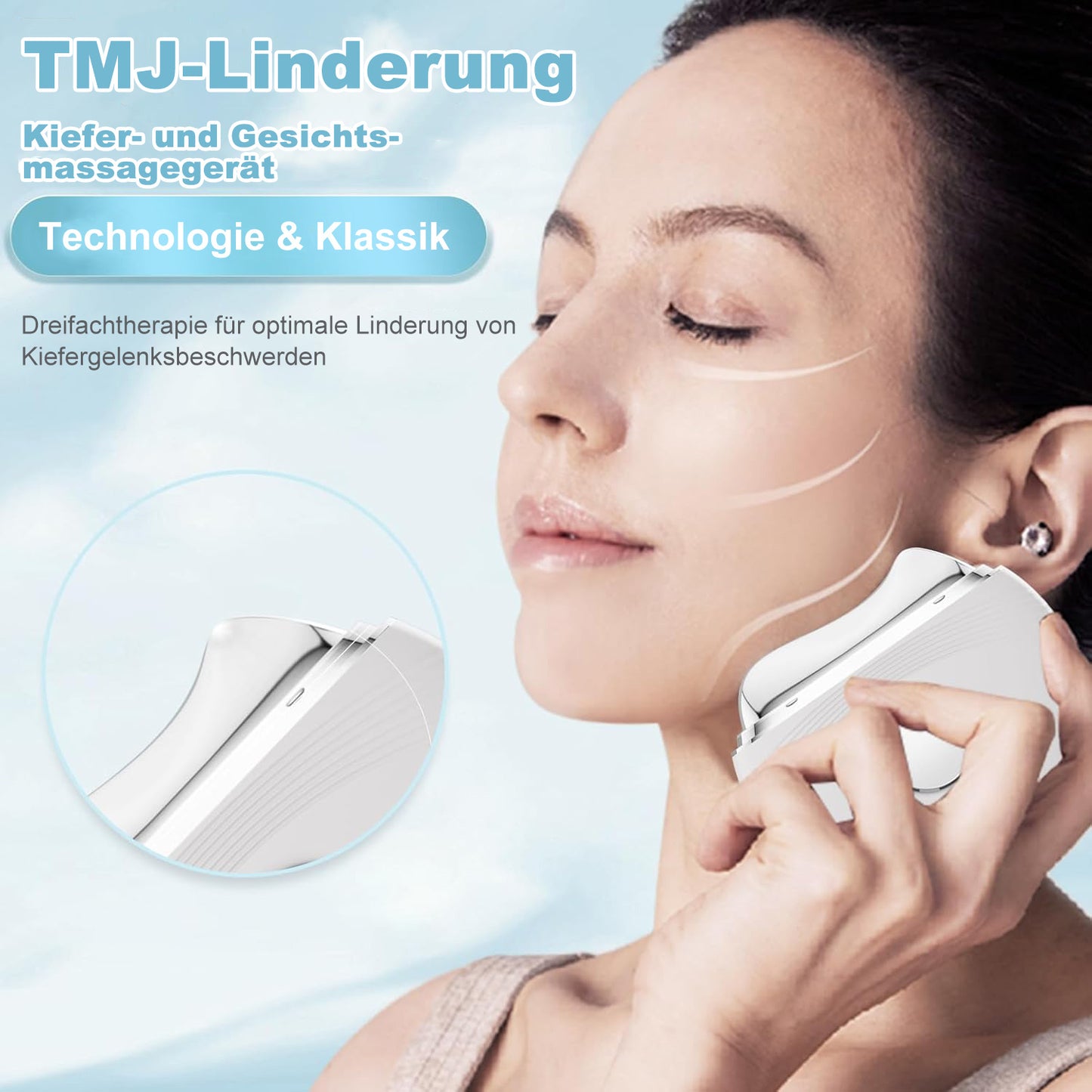 Cool-i® EMS Gua Sha Gesichtsmassagegerät mit LED-Lichttherapie – Für ergänzende Hautpflege mit Rot-/Blau-/Violettlicht – 3 Modi, Wärme-/Kältefunktion