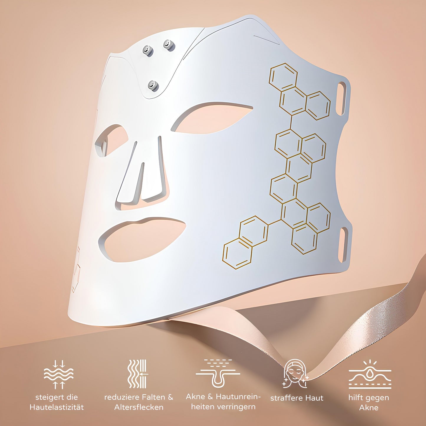 COOL-i LED Maske mit Infrarot-, Rot-, Blau- und Gelblicht – für Hautstraffung, Faltenreduktion und Aknebehandlung