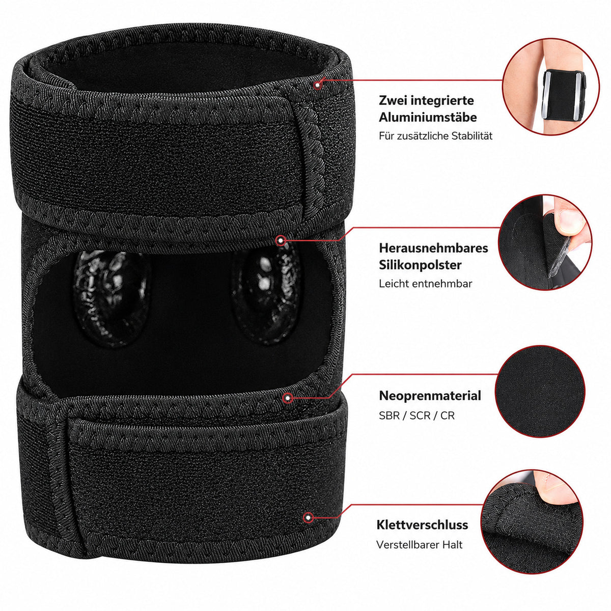 COOL-i Waden Kompressionsbandage, verstellbar, mit Polstern & Anti-Rutsch für Sport & Alltag