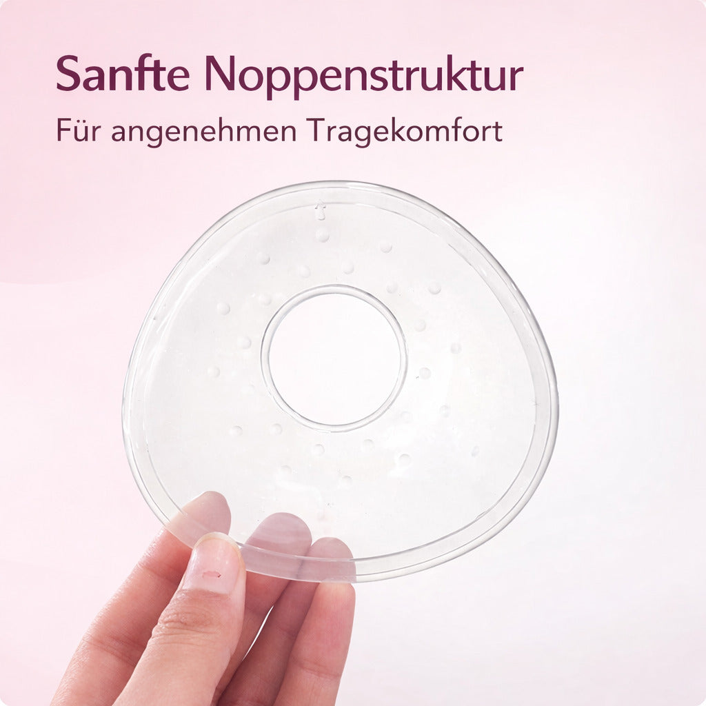 Milchsammler Silikon 2er Set mit Deckel Wiederverwendbare Muttermilch Auffangschalen BPA frei, diskret & auslaufsicher