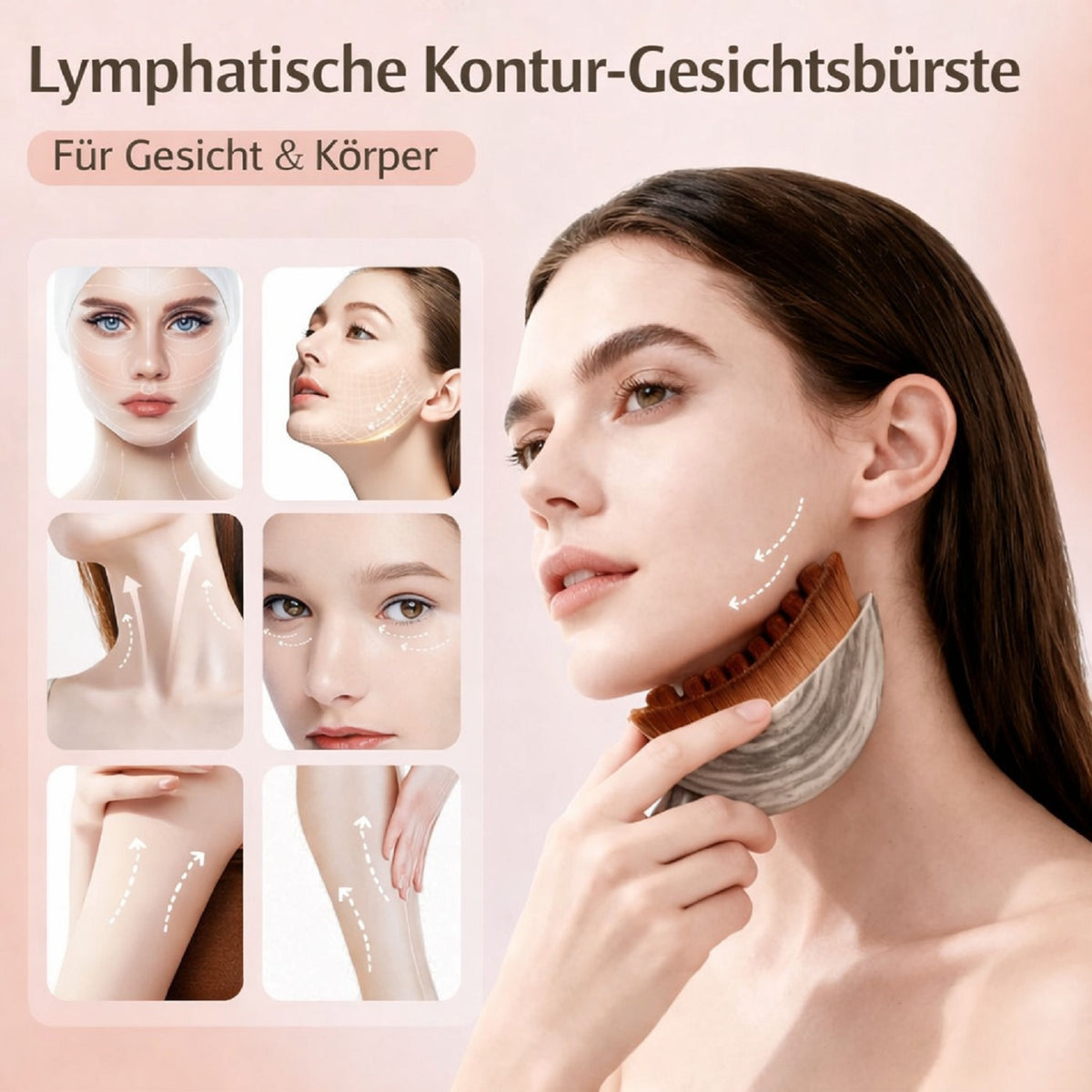 Facial Contour Massage Brush,Weiche Beauty & Pflegebürste für Gesichts­massage,  für alle Hauttypen