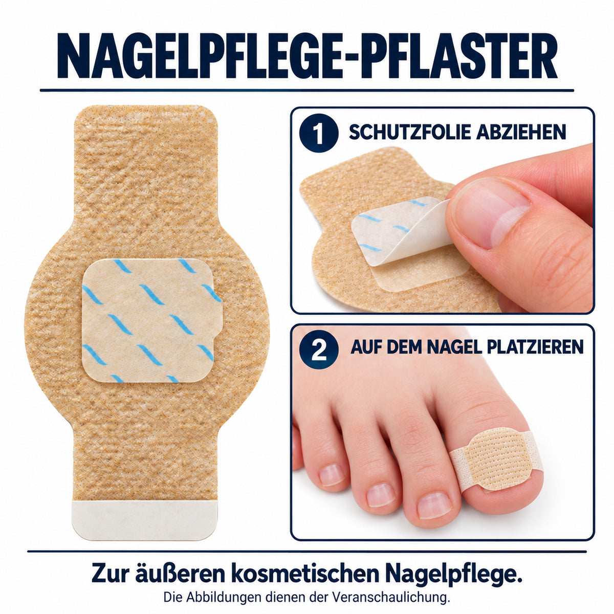 COOL-i Nagelpflege Pflaster 21 Stück, selbstklebende Nagelschutz Pflaster für Finger- und Zehennägel
