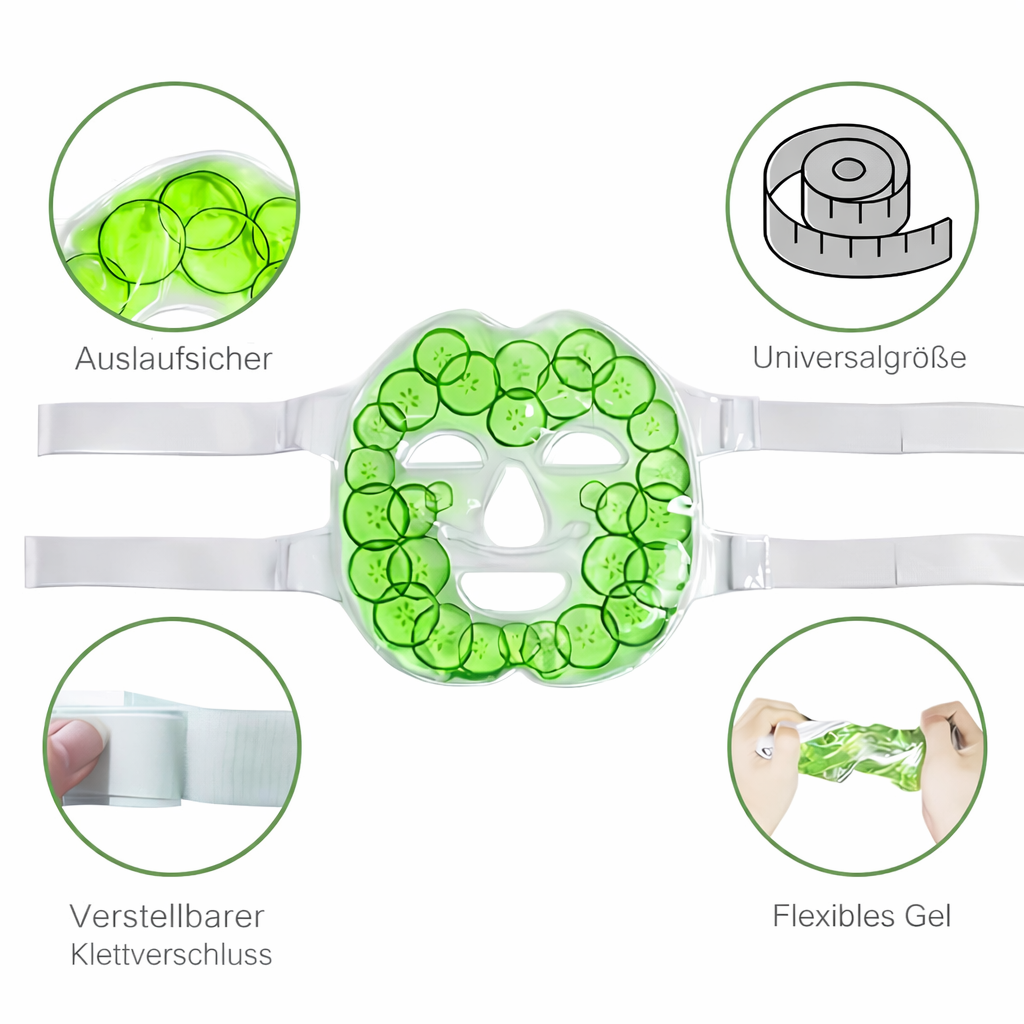 Gel Gesichtsmaske,Kalt & Warmanwendung, wiederverwendbar, BPA frei,für Augenpartie & Gesichtspflege
