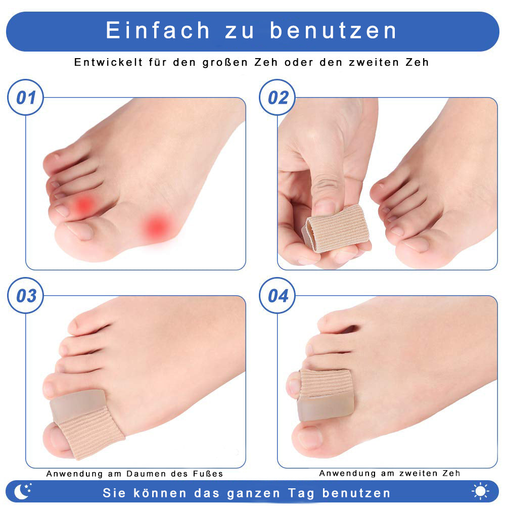 2 Paar, Zehenspreizer mit Gel Kissen für Hallux Valgus und Hammerzehen
