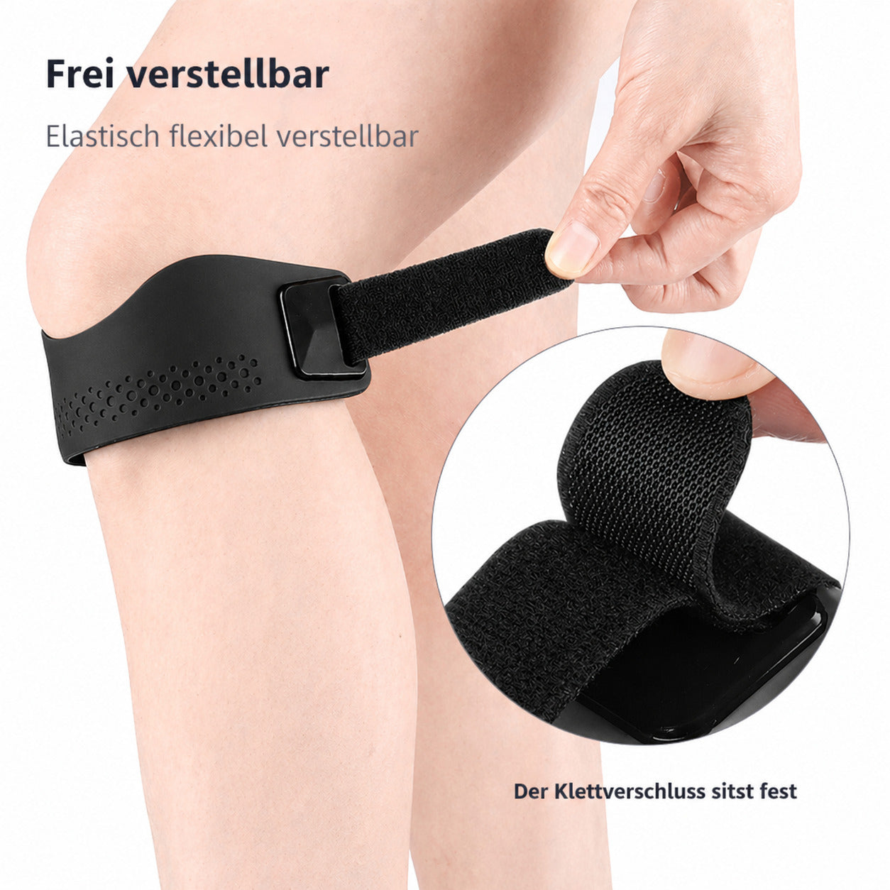 2er Set Patellaband Kniebandage verstellbar, rutschfest, atmungsaktiv, für Sport & Alltag, Kniesehnenstütze