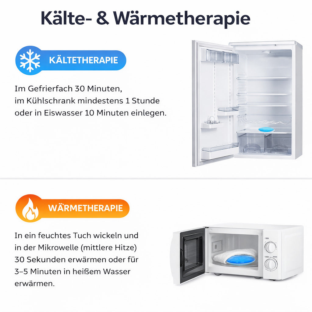Kühl & Wärmepad Set 8er, Gel Kompressen 12 cm & 8 cm, wiederverwendbar, flexibel für Alltag & Sport