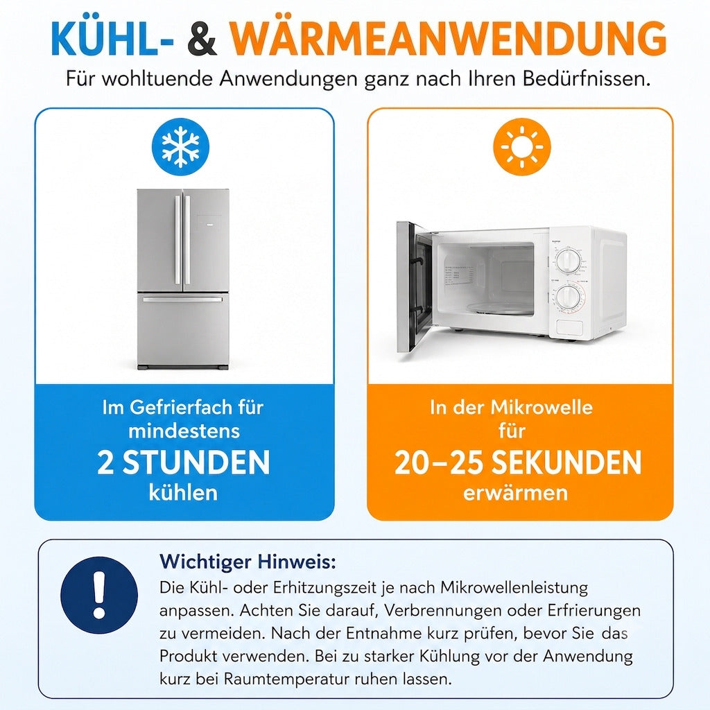 COOL-i 2er Set Gel Kühl & Wärmekompressen mit Stoffhüllen, wiederverwendbar & vielseitig