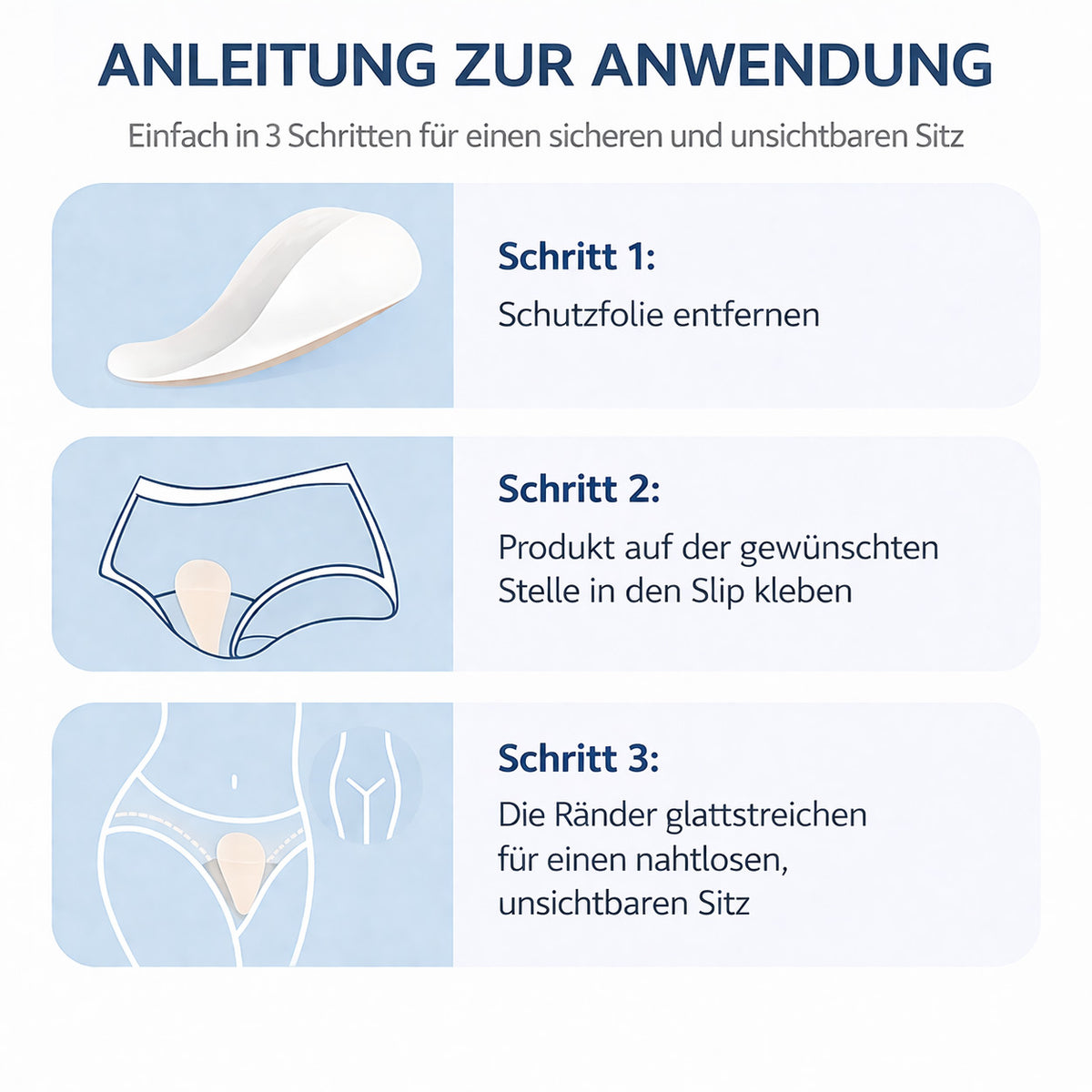 Unsichtbare Silikon Einlagen 4er Set, nahtlos, selbsthaftend, wiederverwendbar, geeignet für Bikini, Leggings & enge Kleidung