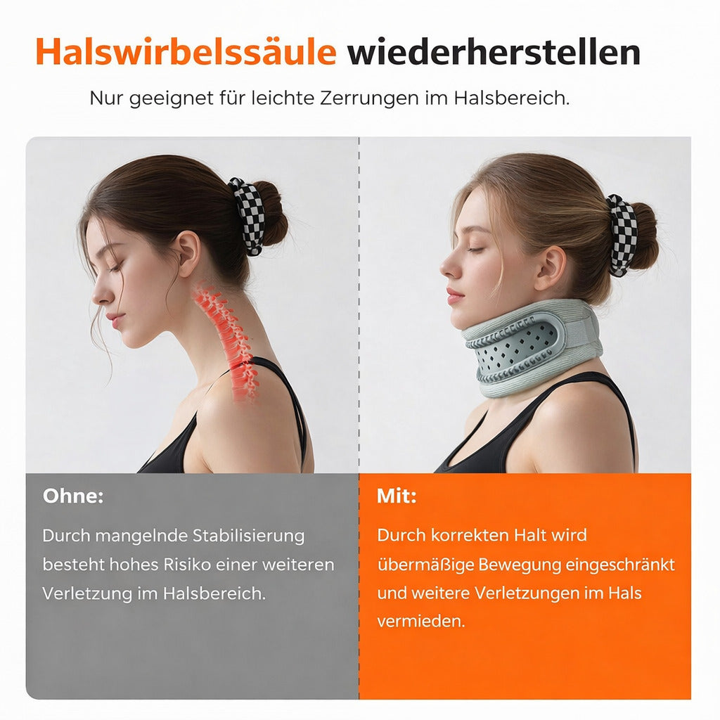 Halsstütze, weiche Nackenstütze verstellbar, atmungsaktiv & ergonomisch für Alltag & Komfort