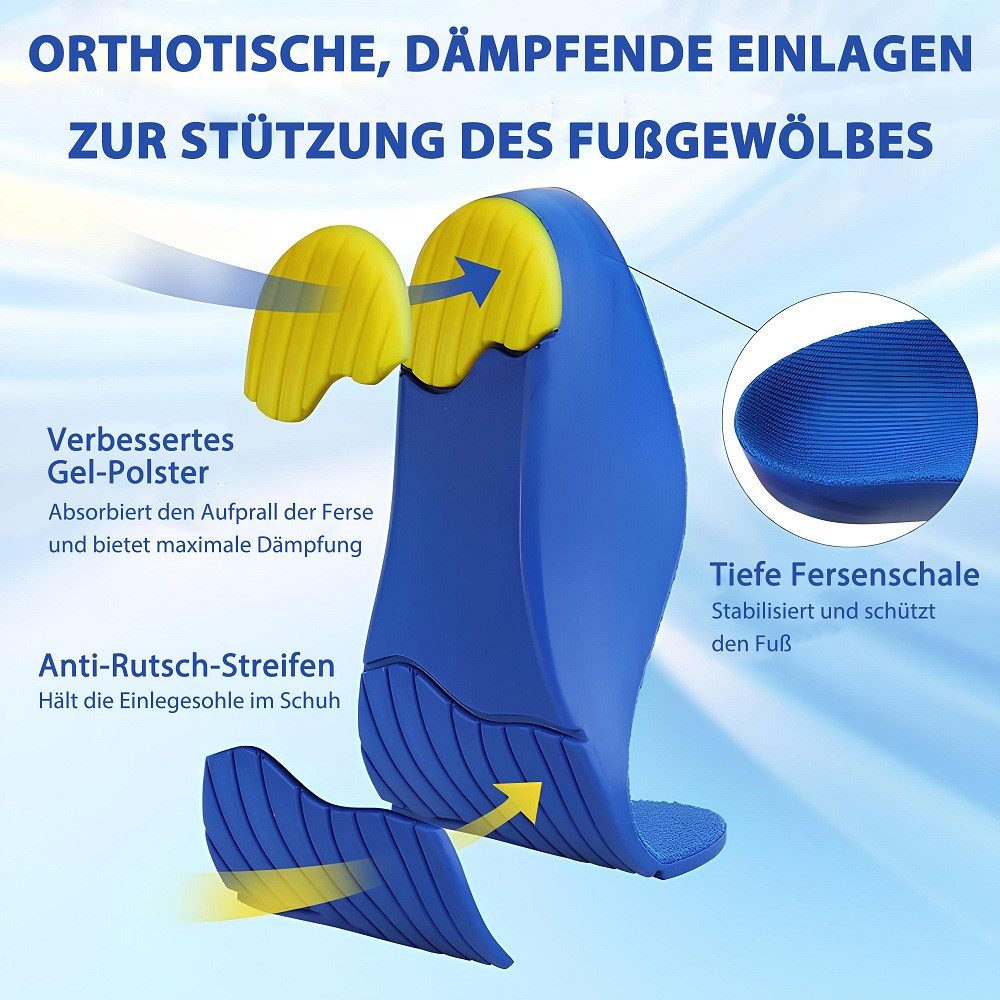 Orthopädische 3D Einlegesohlen,Fußgewölbestütze, atmungsaktiv & zuschneidbar