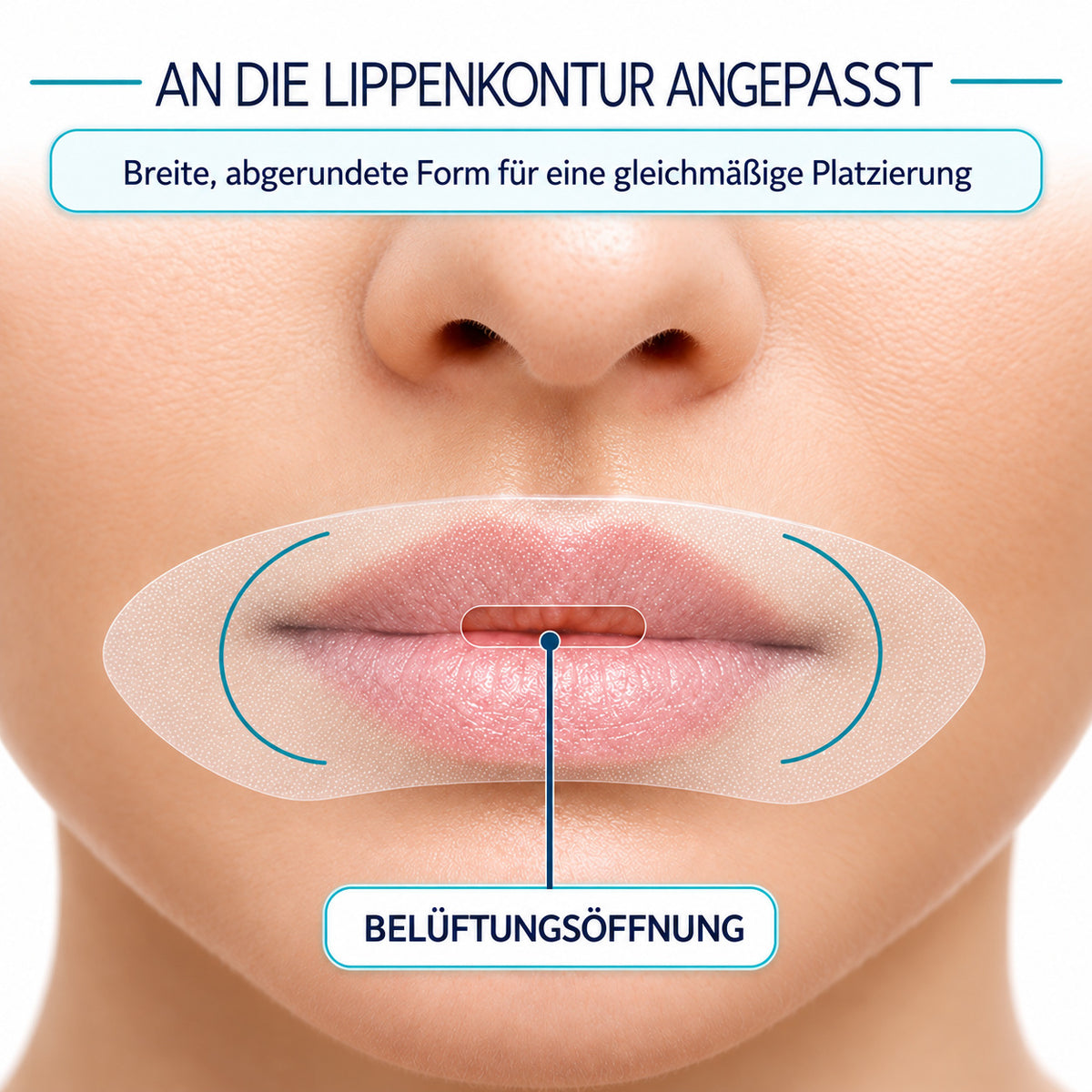 COOL-i Mundpflaster zum Schlafen, 120 Stück Mouth Tape mit Mittelöffnung, selbstklebend, flexibel