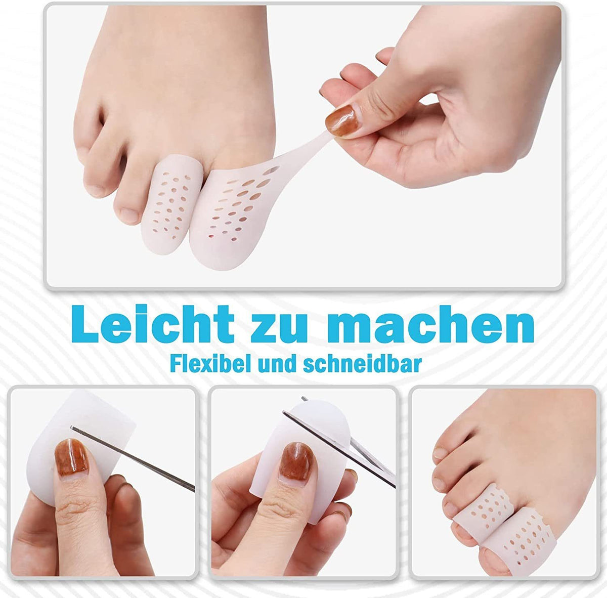 Zehenschutzkappen Set (S/M/L), Silikon, weich & wiederverwendbar