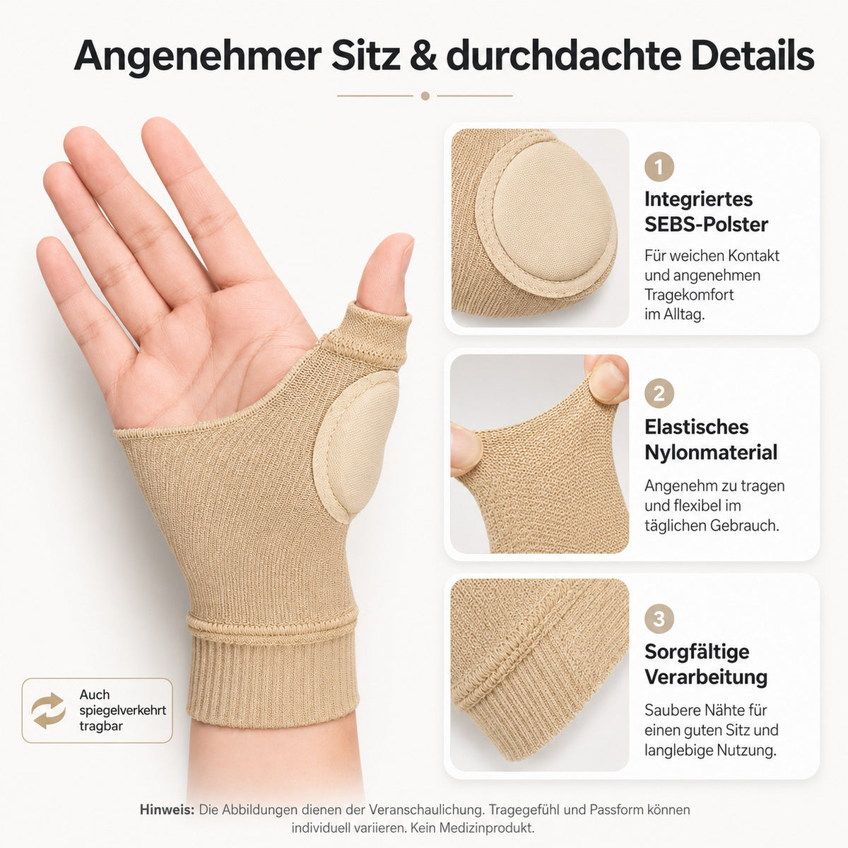 COOL-i Daumenbandage 1 Paar mit SEBS-Gelpolster, elastische Handgelenkstütze für Alltag, Arbeit & Sport