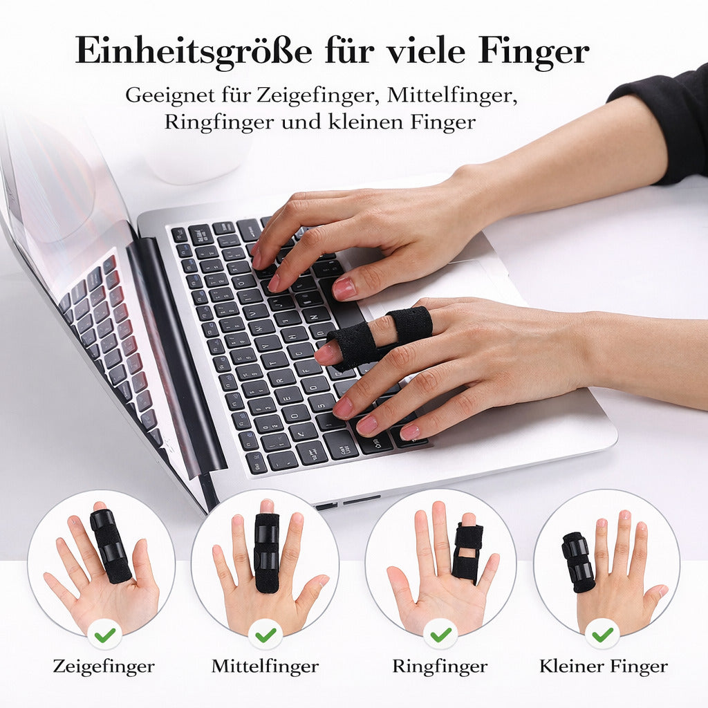 Fingerschiene verstellbar mit Aluminiumstütze – Fingerbandage stabilisierend, atmungsaktiv, für Alltag & Arbeit, 2 Stück