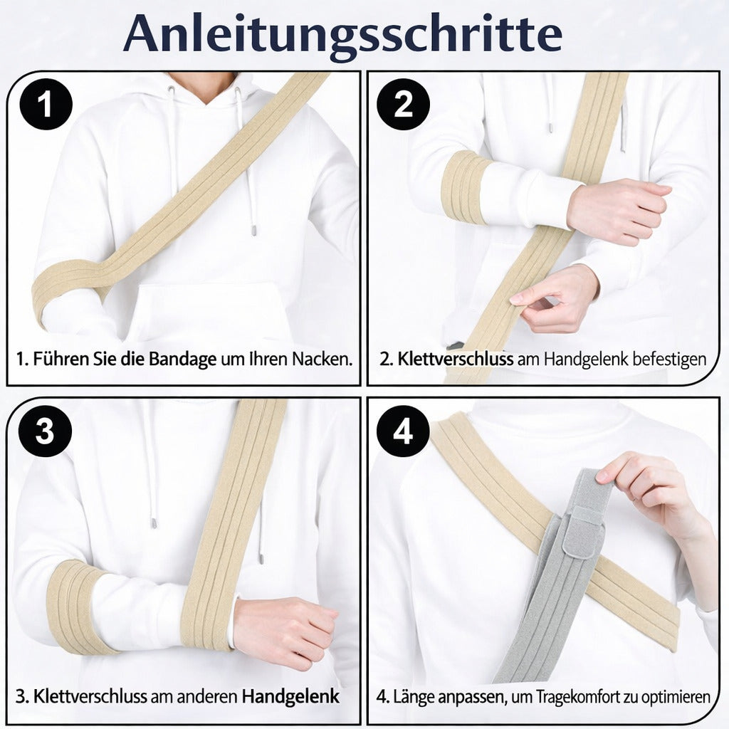 Verstellbare Armschlinge Schultergurt, Zuschneidbar, Leicht & Atmungsaktiv, Armstütze für Alltag & Unterstützung