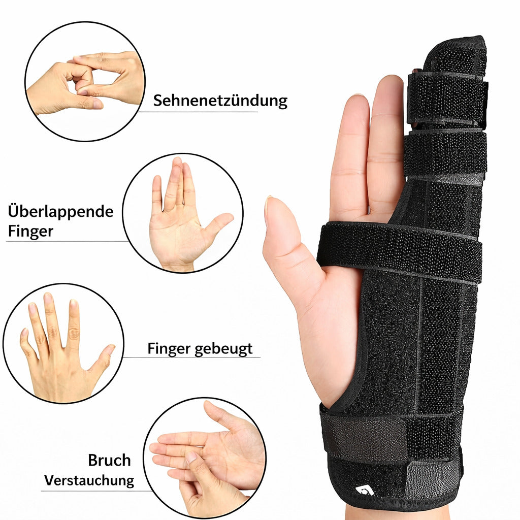 Finger und Handgelenksbandage mit zwei Aluminiumstützen, verstellbar, atmungsaktiv, links/rechts tragbar, 1 Stück