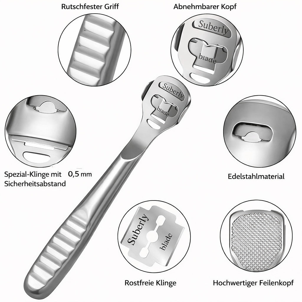 COOL-i ® Hornhautfeile，Edelstahl Fußfeile, Fußfeile Fußschaber PediküRe Set