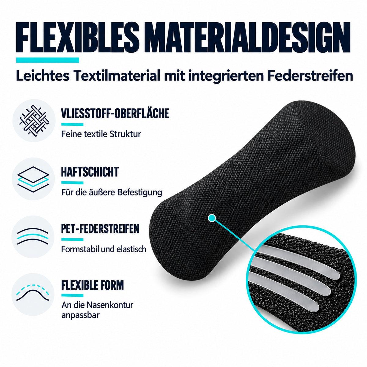COOL-i Nasenpflaster 30 Stück, Nasenpflaster mit 3 flexiblen Streifen, selbstklebend, für Alltag & Sport