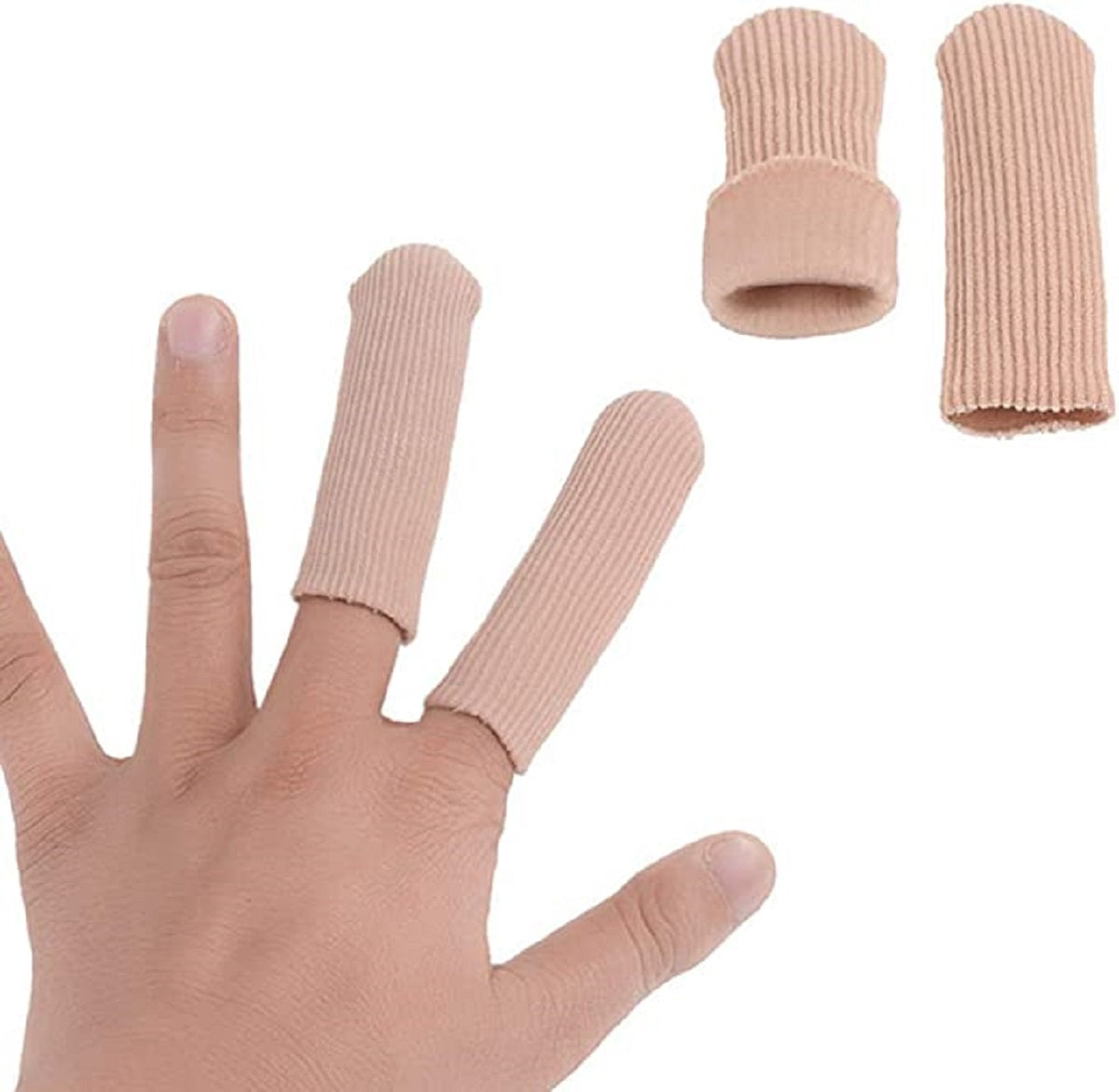 Finger- & Zehenschutz Silikon 6 Stk., elastische Schutzkappen, weich & wiederverwendbar