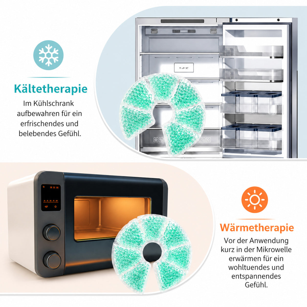 2er Set Kühl & Wärmepads, wiederverwendbare Gelkompressen, flexibel, hautfreundlich, für Alltag & Pflege