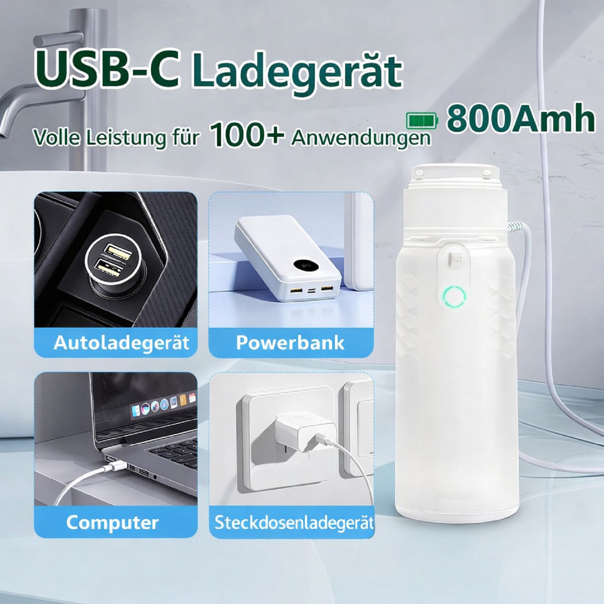 Tragbares elektrisches Bidet, 400 ml Tank, wiederaufladbar, 3 Sprühmodi, wasserdicht für Reise & Zuhause