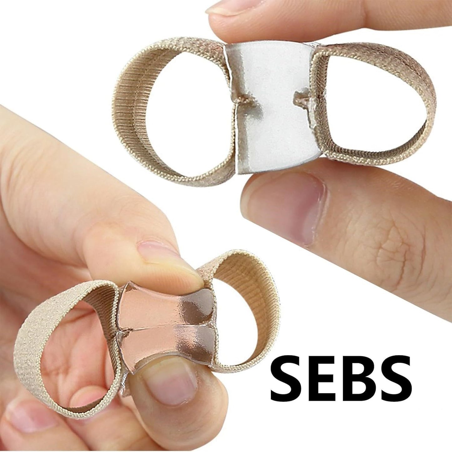 COOL-i Zehenspreizer mit Band, 2 Paar, Silikon Zehentrenner für Damen & Herren, weich & bequem