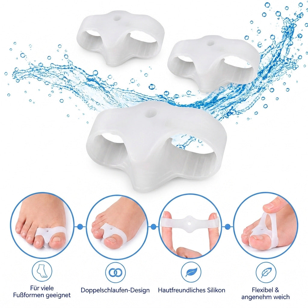 Zehentrenner Gel Set 2 Paar, weich & flexibel, für überlappende Zehen, unisex tragbar