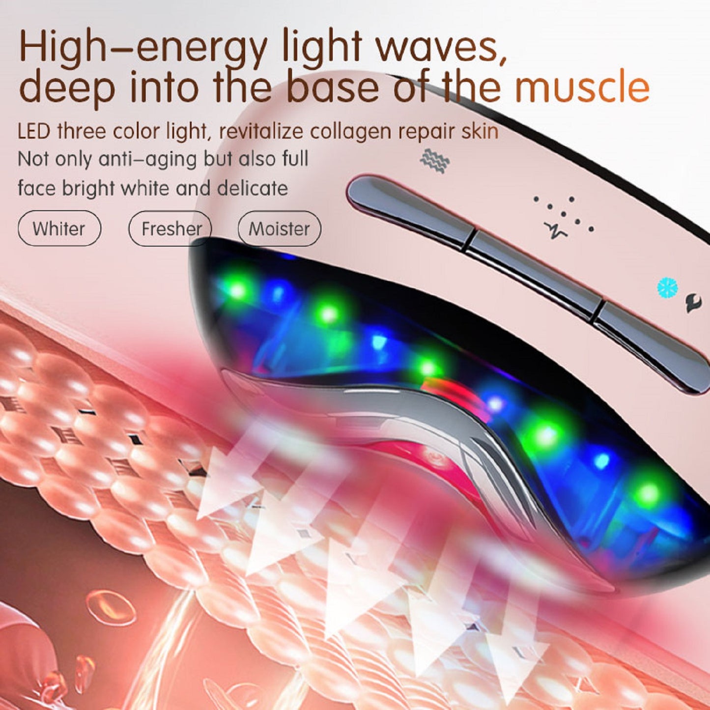 Cool-i ® Multifunktionales Heiß & Kalt Beautygerät mit EMS, LED Licht & Vibration Für Gesicht, Hals & Körper, kabellos, IPX6