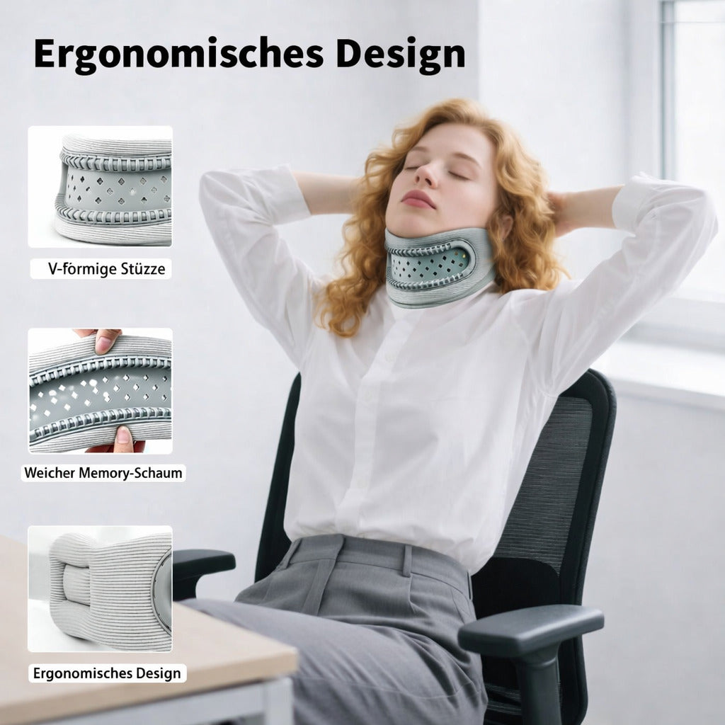 Halsstütze, weiche Nackenstütze verstellbar, atmungsaktiv & ergonomisch für Alltag & Komfort