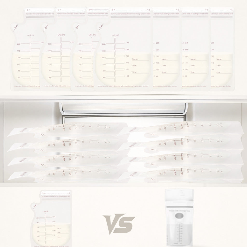 Muttermilchbeutel 250 ml,BPA frei, auslaufsicher, Doppelverschluss, Gefriergeeignet & beschriftbar, 30 Stück