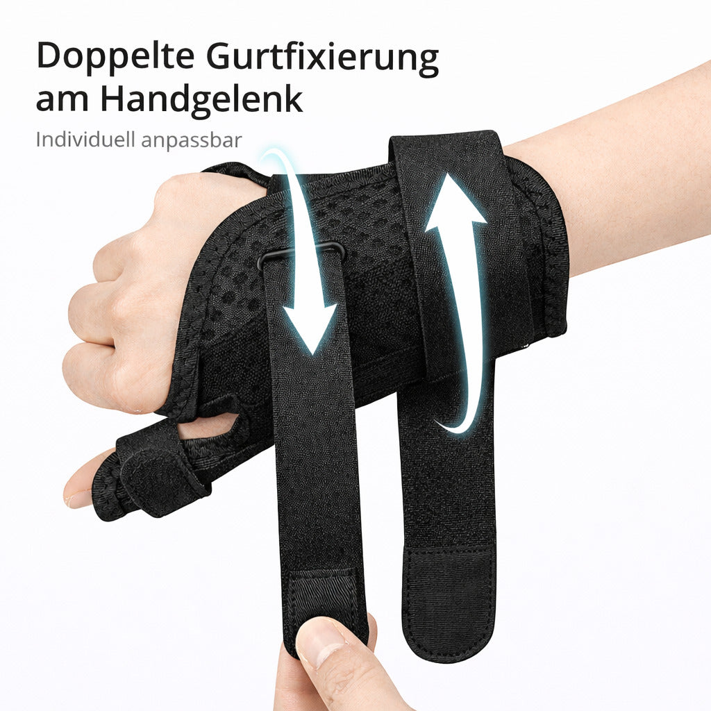 Daumenbandage mit Handgelenkstütze, verstellbare Daumenschiene, atmungsaktiv & stabil