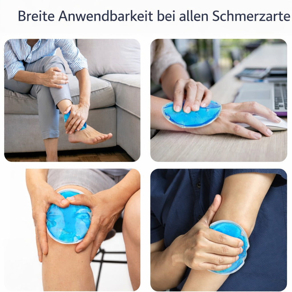 Kühl & Wärmepad Set 8er, Gel Kompressen 12 cm & 8 cm, wiederverwendbar, flexibel für Alltag & Sport