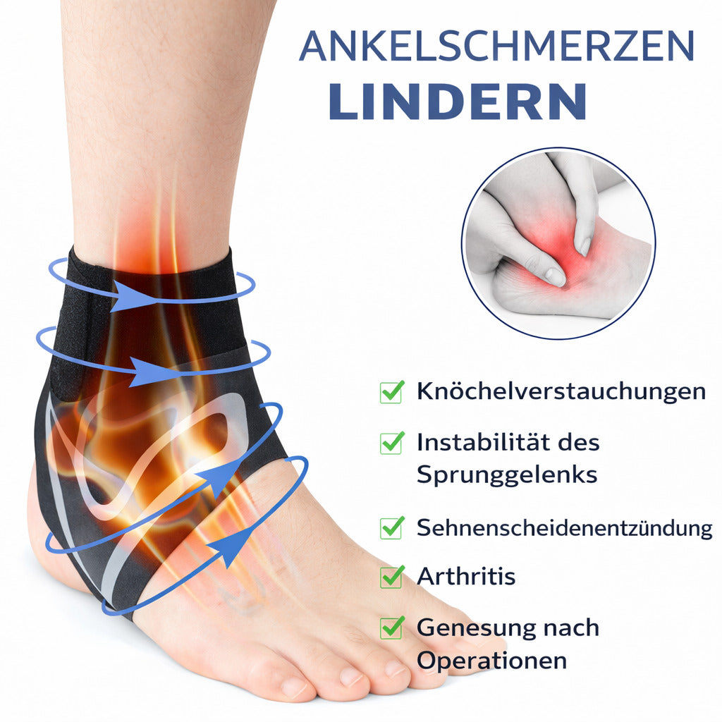 2er Set Knöchelbandage elastisch, verstellbar, atmungsaktiv, stabilisierend, für Alltag & Sport, links & rechts