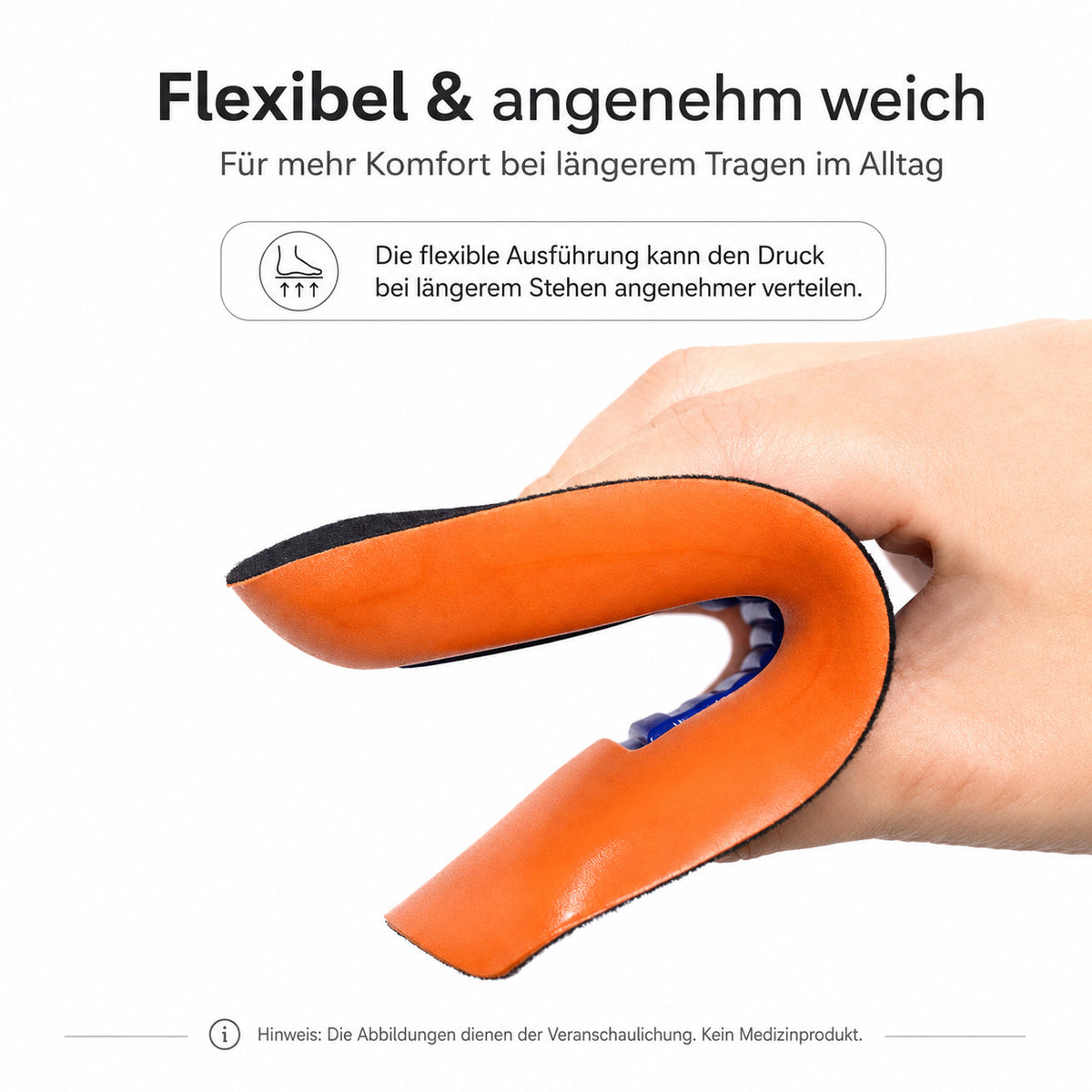 COOL-i Fußgewölbe Halbsohlen 1 Paar, 2,3 cm Arch Support Einlagen, stoßdämpfende Fußbogenstütze