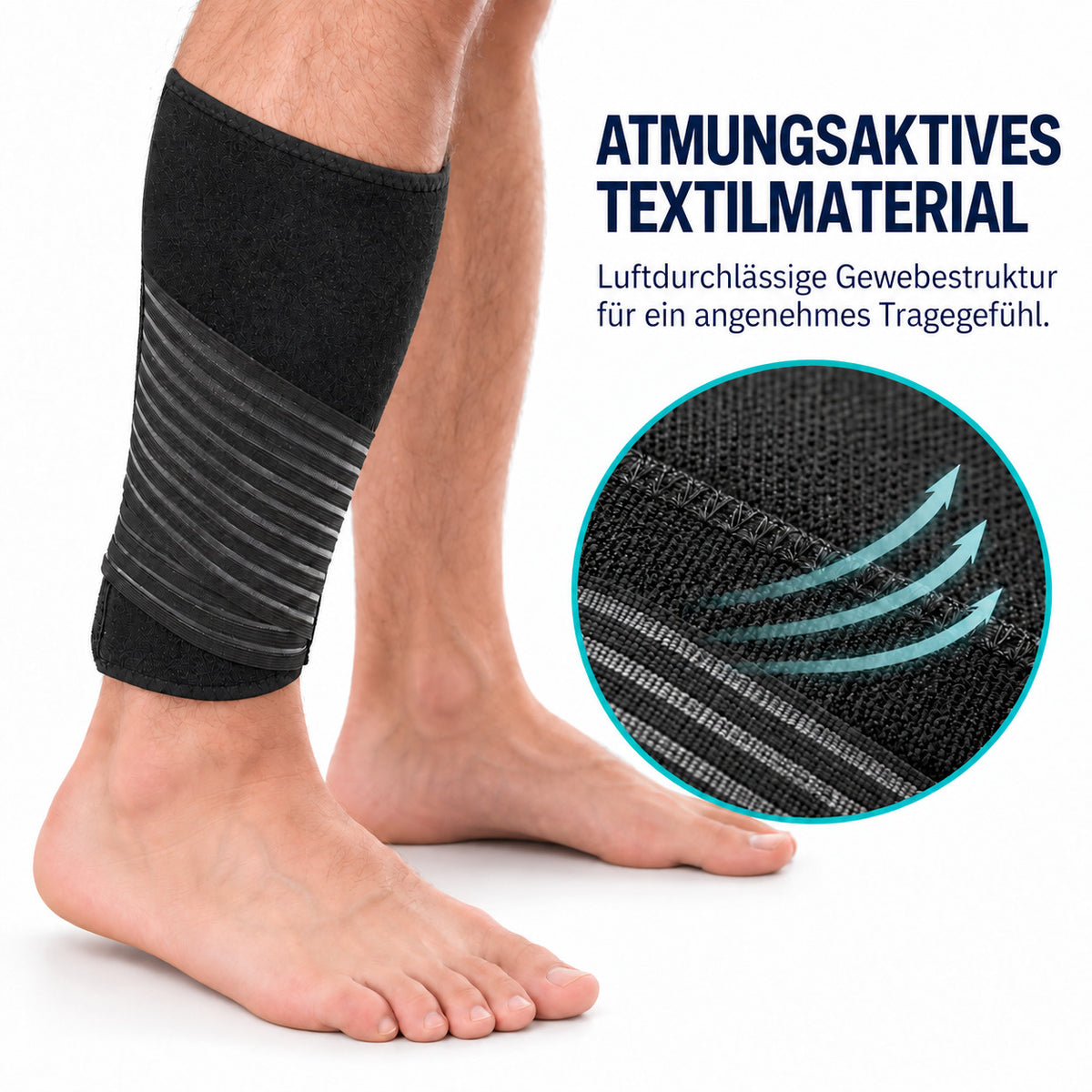 COOL-i Wadenbandage mit Kompression, verstellbare Sport  Wadenstütze mit Klettverschluss