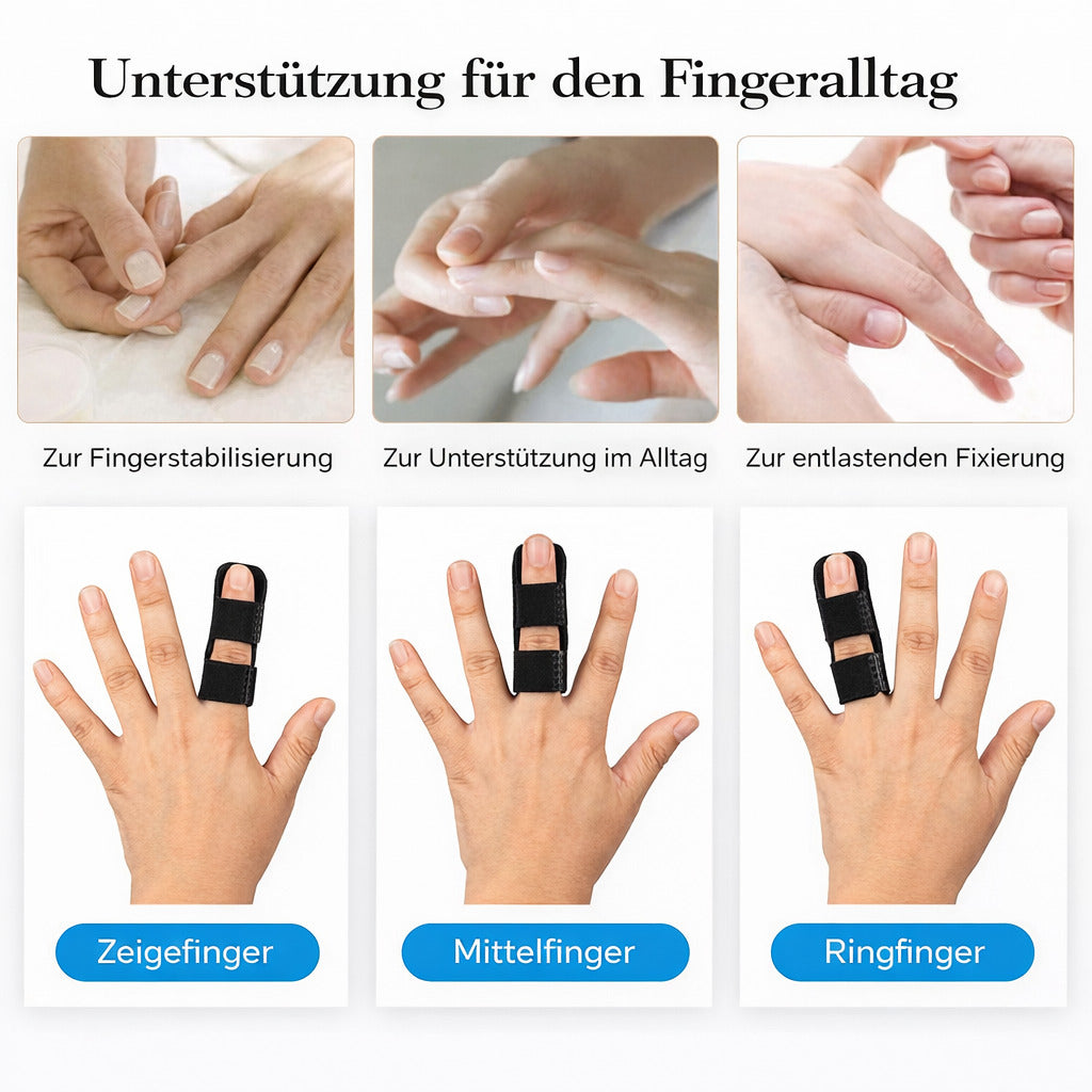 Fingerschiene verstellbar mit Aluminiumstütze – Fingerbandage stabilisierend, atmungsaktiv, für Alltag & Arbeit, 2 Stück