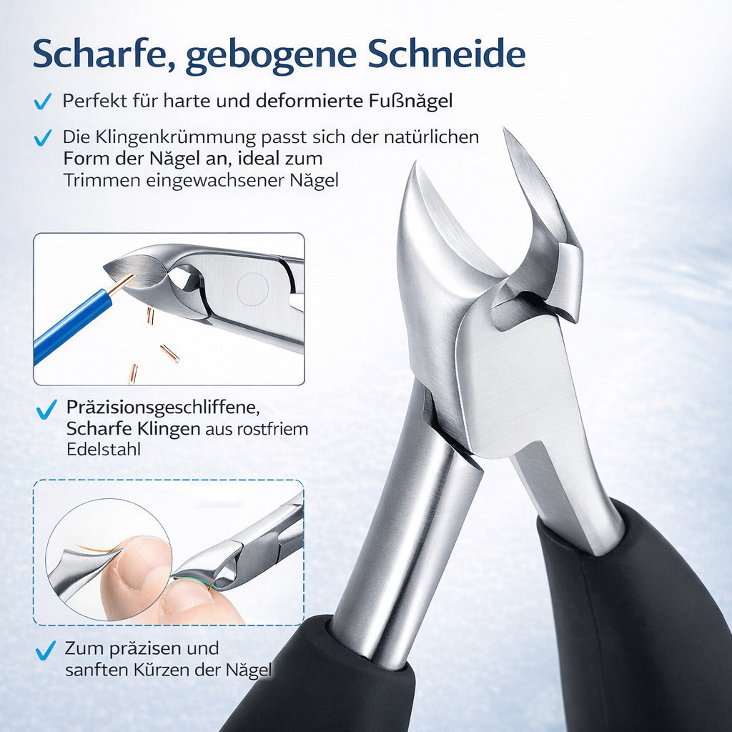Nagelknipser für dicke & brüchige Zehennägel, Präzisionszange mit gebogener Klinge